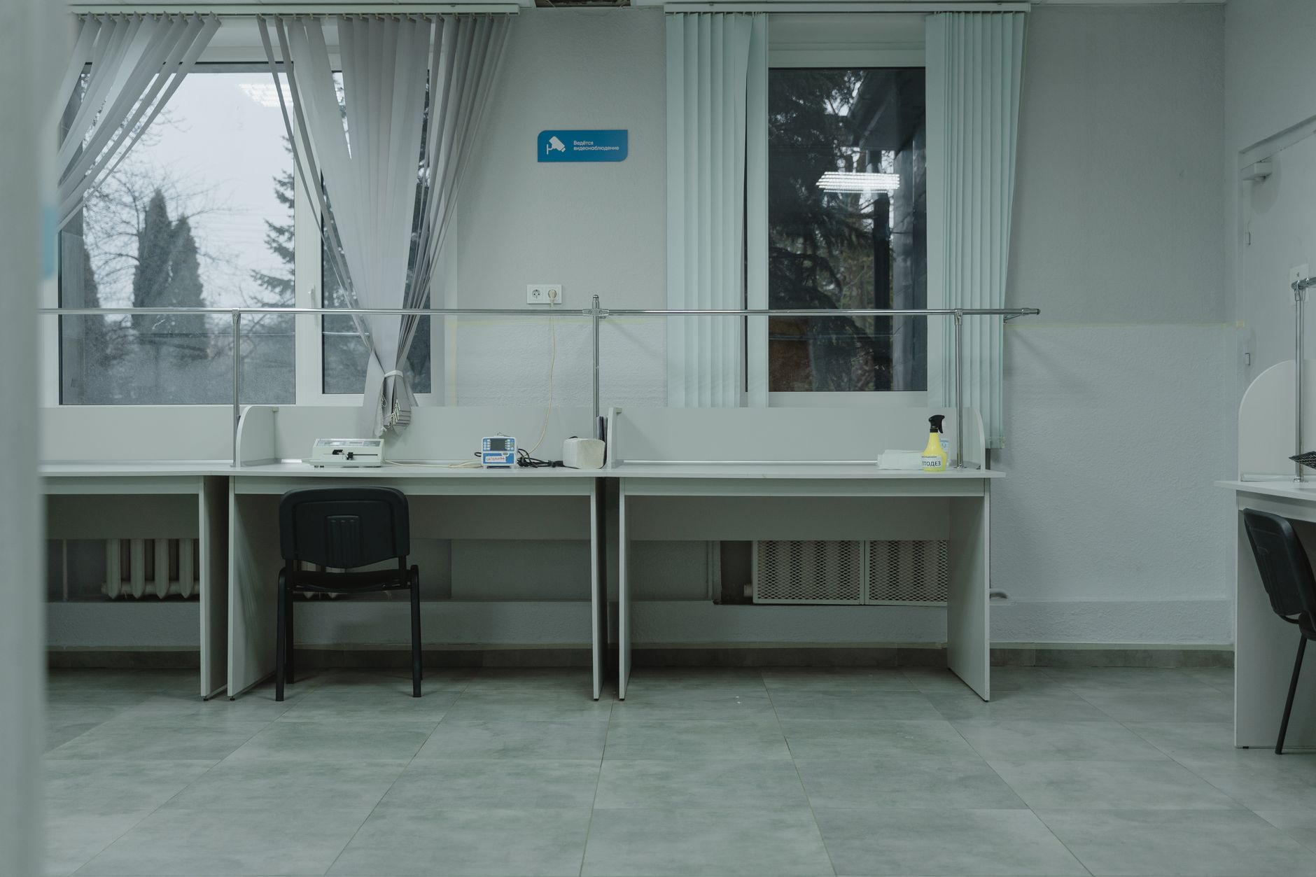 Quiet partitioned desks beside a window